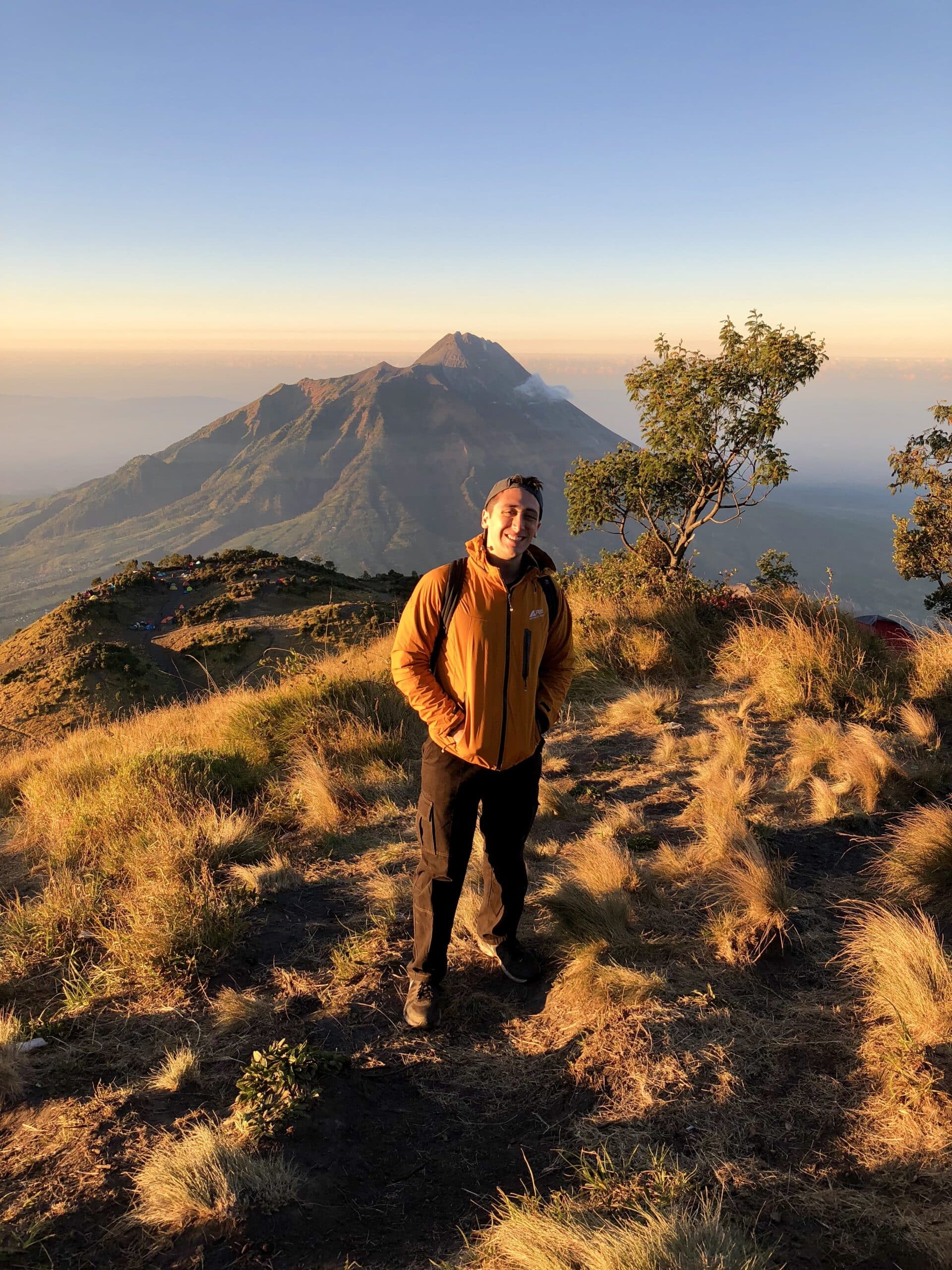 Matt ascending Mt. Merbabu at sunrise.