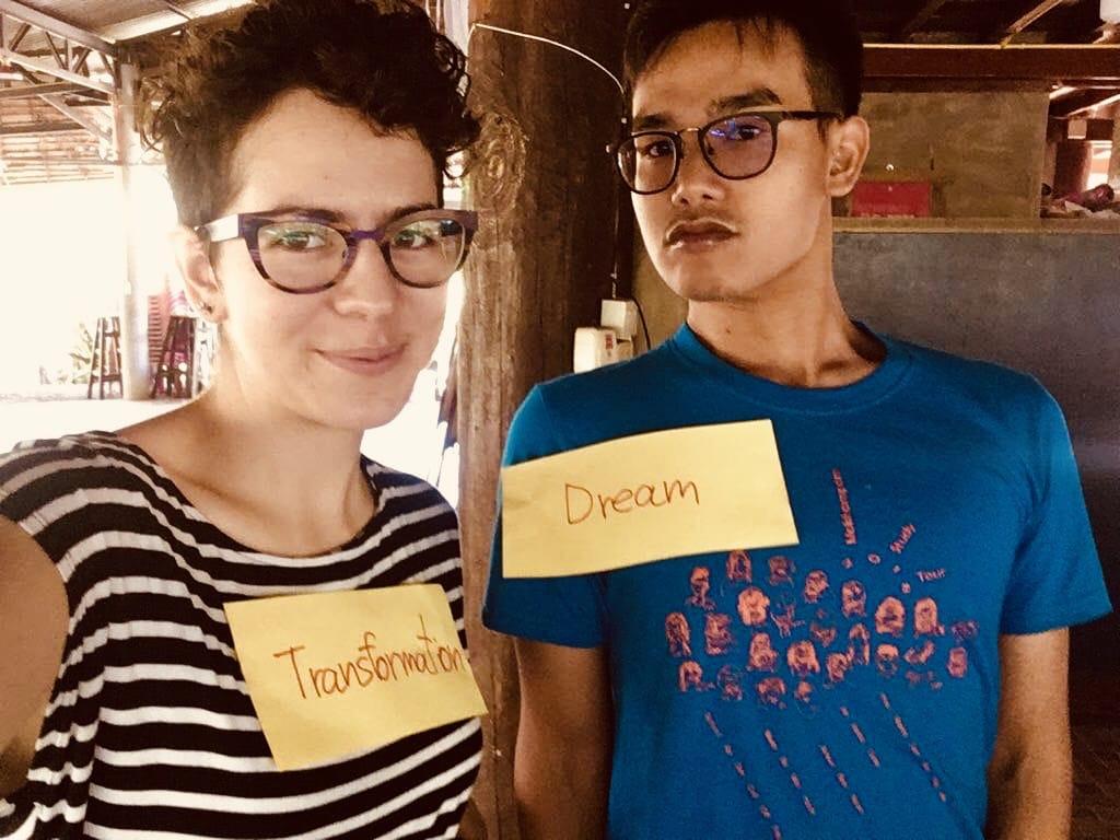 SJ and colleague Golf, after facilitating a workshop at Makhampom Art Space in Chiang Dao.